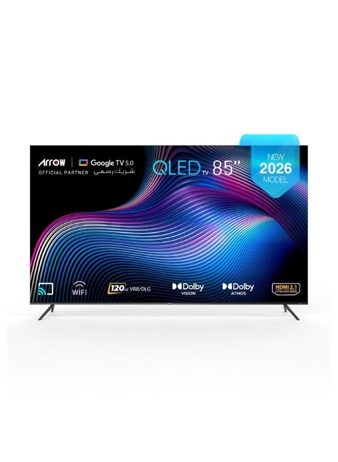 ارو تلفزيون QLED ذكي 85 بوصة 4K – Google TV 5.0 – Dolby Vision & Dolby Atmos – تحديث 120Hz – RO-85LCQ120 - Image 1